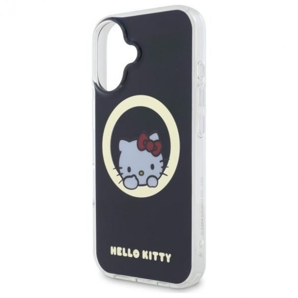 Hello Kitty HKHMP16SHSWKK IML Sweet Kitty Magsafe husă tare pentru iPhone 16 - negru