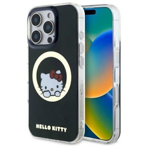 Hello Kitty HKHMP16LHSWKK IML Sweet Kitty Magsafe husă tare pentru iPhone 16 Pro - negru