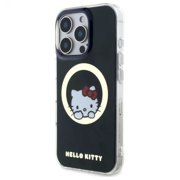 Hello Kitty HKHMP16LHSWKK IML Sweet Kitty Magsafe husă tare pentru iPhone 16 Pro - negru