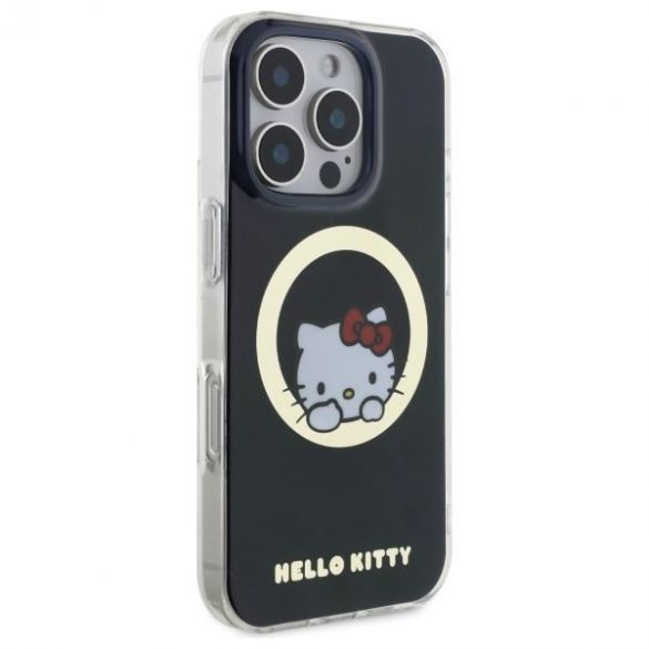 Hello Kitty HKHMP16LHSWKK IML Sweet Kitty Magsafe husă tare pentru iPhone 16 Pro - negru