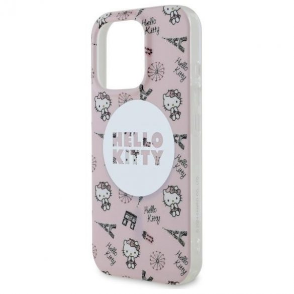 Hello Kitty HKHMP16LHAOPP IML All Over Paris Husă tare Magsafe iPhone 16 Pro - roz