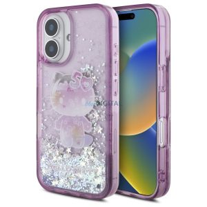 Hello Kitty HKHCP16SL50PPU Liquid Glitter 50TH Anniversary Party carcase rigide pentru iPhone 16 - violet