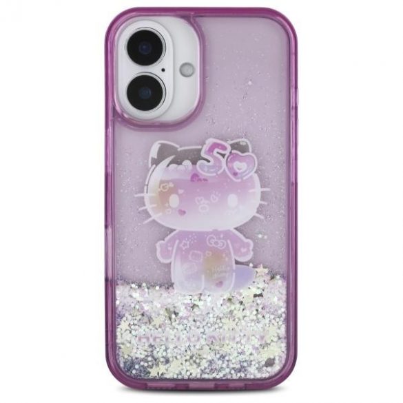 Hello Kitty HKHCP16SL50PPU Liquid Glitter 50TH Anniversary Party carcase rigide pentru iPhone 16 - violet