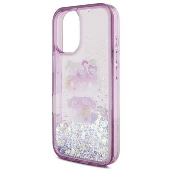 Hello Kitty HKHCP16SL50PPU Liquid Glitter 50TH Anniversary Party carcase rigide pentru iPhone 16 - violet