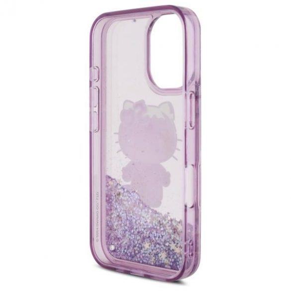 Hello Kitty HKHCP16SL50PPU Liquid Glitter 50TH Anniversary Party carcase rigide pentru iPhone 16 - violet