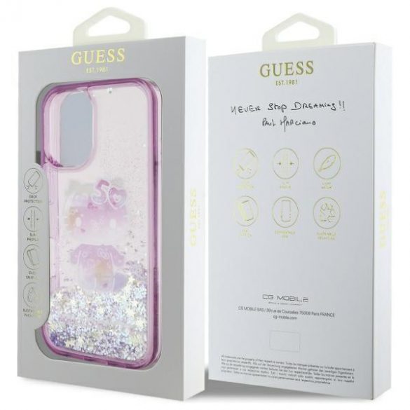 Hello Kitty HKHCP16SL50PPU Liquid Glitter 50TH Anniversary Party carcase rigide pentru iPhone 16 - violet