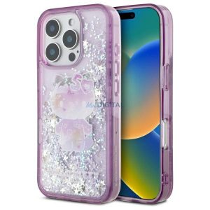 Hello Kitty HKHCP16LL50PPU Liquid Glitter 50TH Anniversary Party huse rigide iPhone 16 Pro - violet