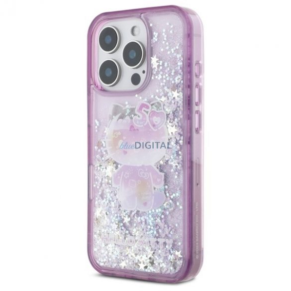 Hello Kitty HKHCP16LL50PPU Liquid Glitter 50TH Anniversary Party huse rigide iPhone 16 Pro - violet