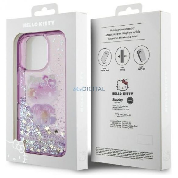 Hello Kitty HKHCP16LL50PPU Liquid Glitter 50TH Anniversary Party huse rigide iPhone 16 Pro - violet