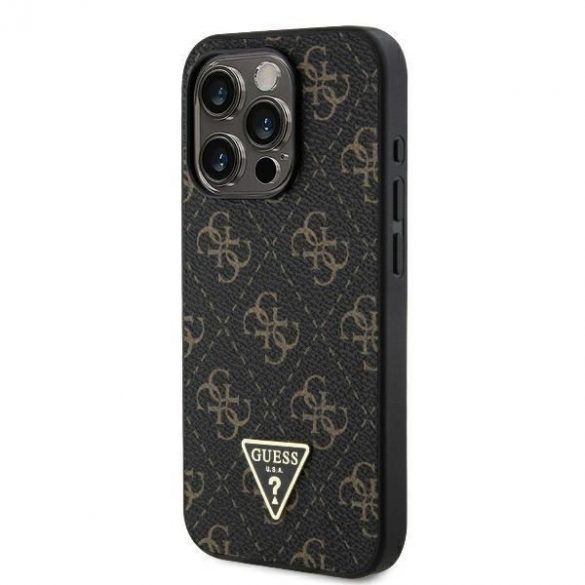 Guess GUHCP16LPG4GPK New 4G Triangle hard case pentru iPhone 16 Pro - negru