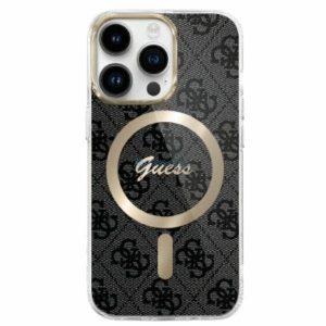 Guess GUHMP16XH4STK Carcasă rigidă compatibilă cu IML 4G MagSafe pentru iPhone 16 Pro Max - negru