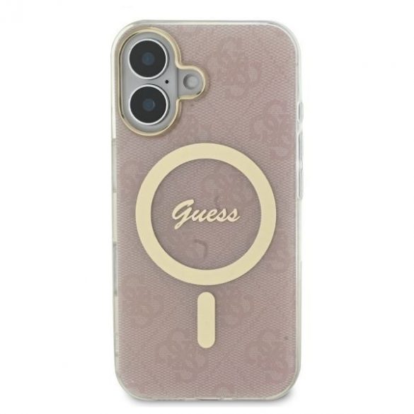 Guess GUHMP16SH4STP IML 4G MagSafe carcasă rigidă pentru iPhone 16 - roz