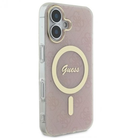 Guess GUHMP16SH4STP IML 4G MagSafe carcasă rigidă pentru iPhone 16 - roz