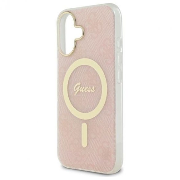 Guess GUHMP16SH4STP IML 4G MagSafe carcasă rigidă pentru iPhone 16 - roz