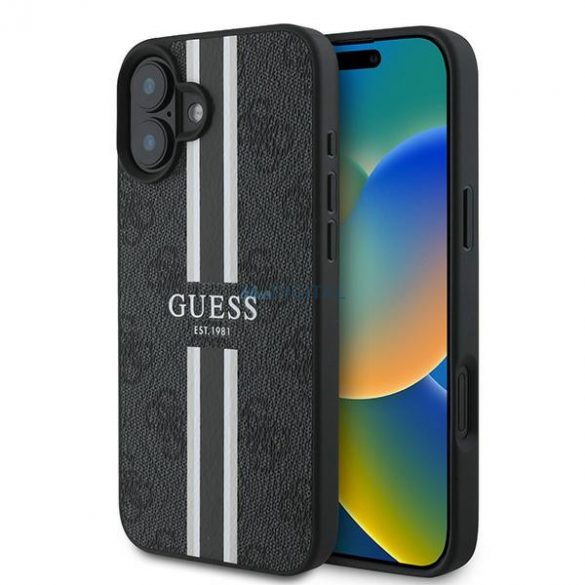 Guess GUHMP16MP4RPSK 4G imprimate dungi MagSafe caz greu pentru iPhone 16 Plus - negru