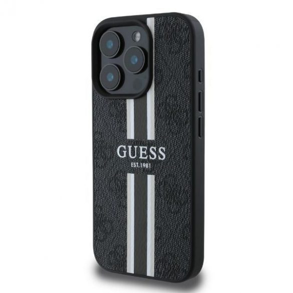 Guess GUHMP16XP4RPSK iPhone 16 Pro Max czarny/negru MagSafe 4G Printed Stripes