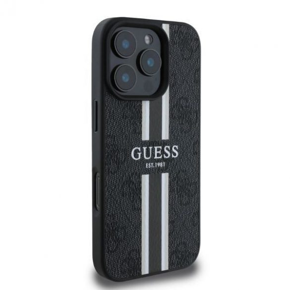 Guess GUHMP16XP4RPSK iPhone 16 Pro Max czarny/negru MagSafe 4G Printed Stripes