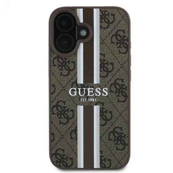 Guess GUHMP16MP4RPSW 4G imprimate dungi MagSafe cazuri greu pentru iPhone 16 Plus - maro