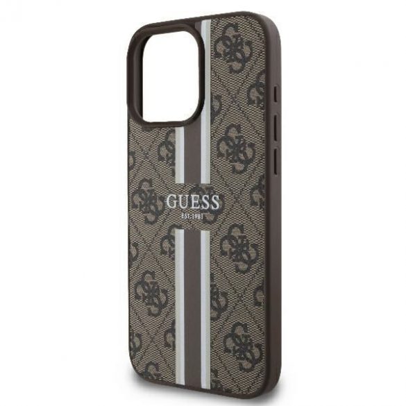 Guess GUHMP16LP4RPSW 4G imprimate dungi MagSafe cazuri greu pentru iPhone 16 Pro - maro