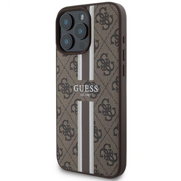 Guess GUHMP16XP4RPSW 4G imprimate dungi MagSafe cazuri greu pentru iPhone 16 Pro Max - maro