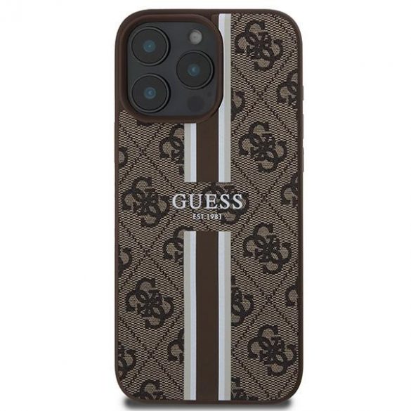 Guess GUHMP16XP4RPSW 4G imprimate dungi MagSafe cazuri greu pentru iPhone 16 Pro Max - maro