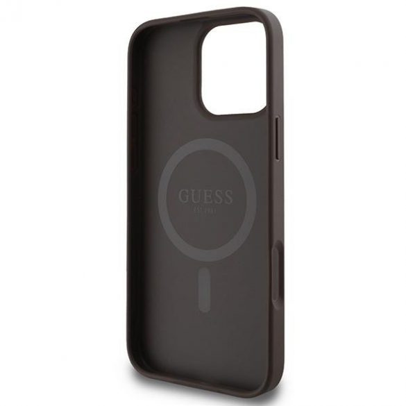 Guess GUHMP16XP4RPSW 4G imprimate dungi MagSafe cazuri greu pentru iPhone 16 Pro Max - maro