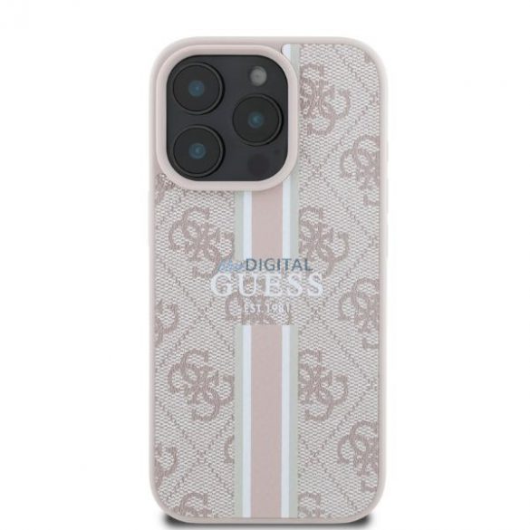 Guess GUHMP16LP4RPSP iPhone 16 Pro rożowy/roz MagSafe 4G Printed Stripes