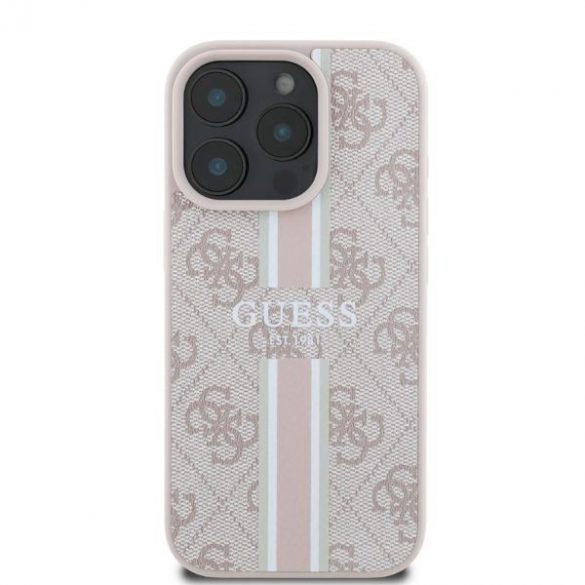 Guess GUHMP16LP4RPSP iPhone 16 Pro rożowy/roz MagSafe 4G Printed Stripes