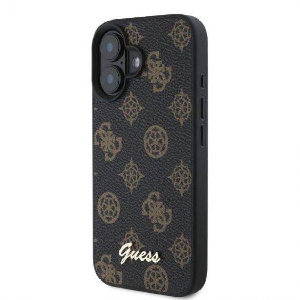 Guess GUHMP16SPGPYSK iPhone 16 czarny/negru HC MagSafe PU Bujor Script