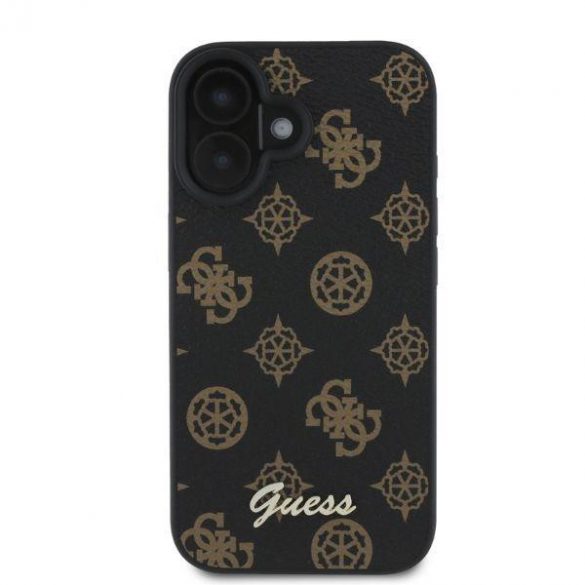 Guess GUHMP16SPGPYSK iPhone 16 czarny/negru HC MagSafe PU Bujor Script