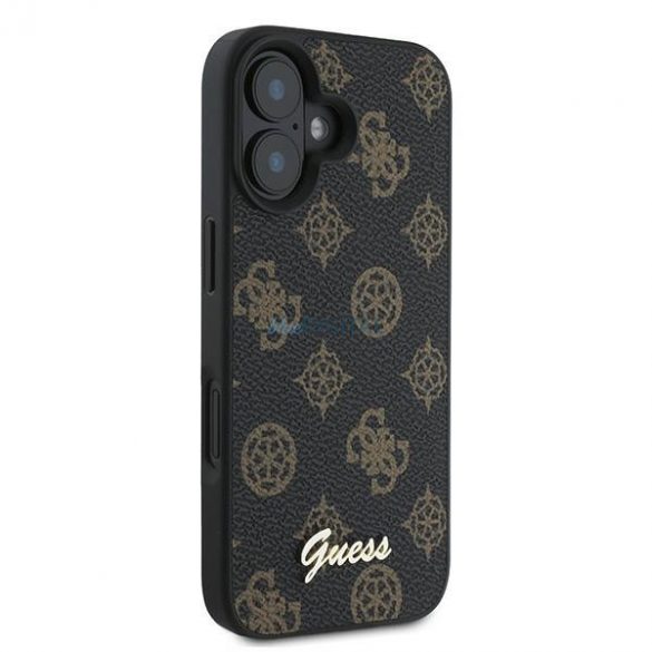 Guess GUHMP16MPMPGPYSK Peony Script Carcasă tare MagSafe pentru iPhone 16 Plus - negru