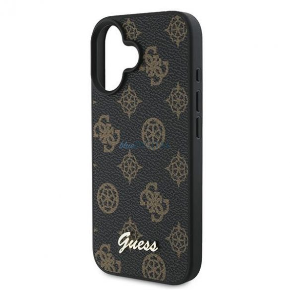 Guess GUHMP16MPMPGPYSK Peony Script Carcasă tare MagSafe pentru iPhone 16 Plus - negru