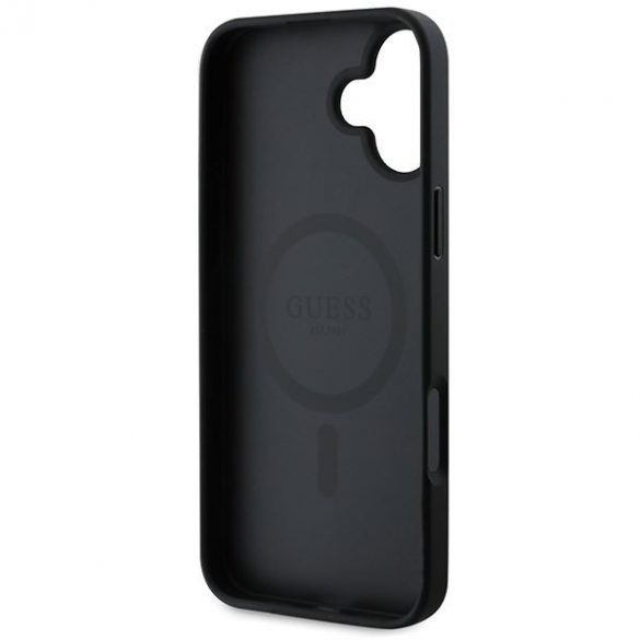 Guess GUHMP16MPSAHMCK Saffiano Classic Logo MagSafe husă tare pentru iPhone 16 Plus - negru