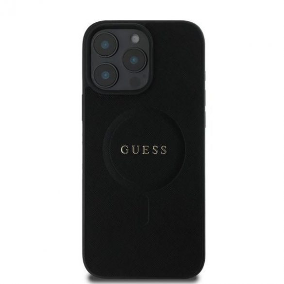 Guess GUHMP16LPSAHMCK iPhone 16 Pro czarny/negru HC MagSafe PU Saffiano Classic Logo