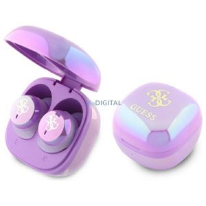 Guess GUTWSJ144ESU Iridescent 4G Imprimate Logo TWS Căști Bluetooth fără fir - violet