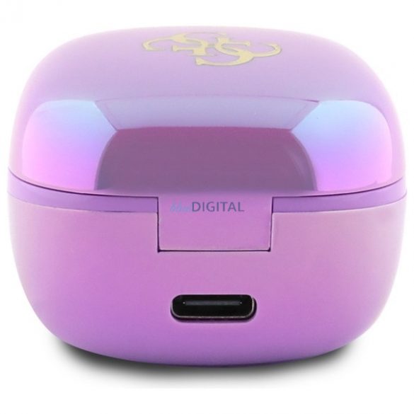 Guess GUTWSJ144ESU Iridescent 4G Imprimate Logo TWS Căști Bluetooth fără fir - violet