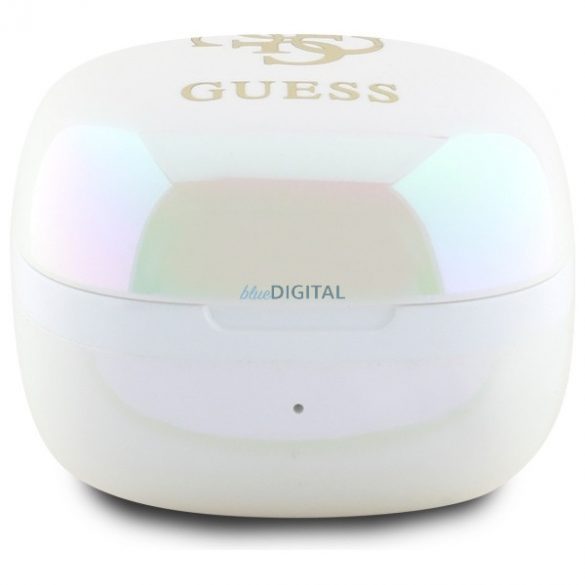 Guess GUTWSJ144ESH Iridescent 4G Logo imprimat TWS Căști fără fir Bluetooth - alb