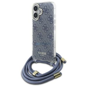 Guess GUHCP16SHC4SEB Crossbody Cord 4G Print Hard Case iPhone 16 - Albastru