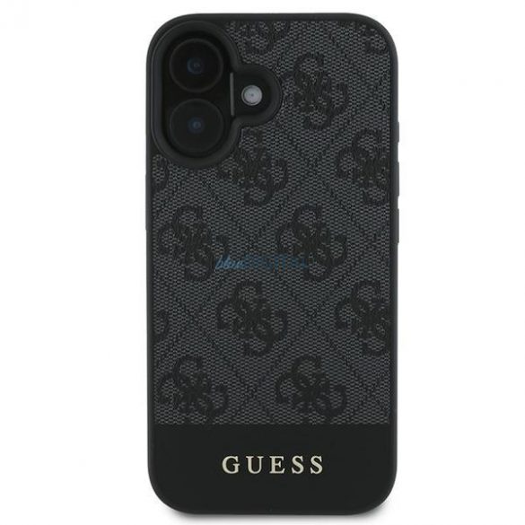 Guess GUHCP16SG4GLGR 4G Bottom Stripe carcasă rigidă pentru iPhone 16 - gri