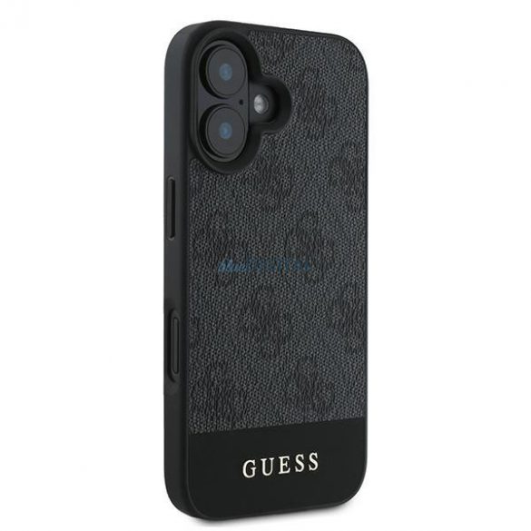 Guess GUHCP16SG4GLGR 4G Bottom Stripe carcasă rigidă pentru iPhone 16 - gri