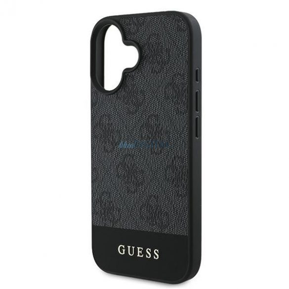 Guess GUHCP16SG4GLGR 4G Bottom Stripe carcasă rigidă pentru iPhone 16 - gri