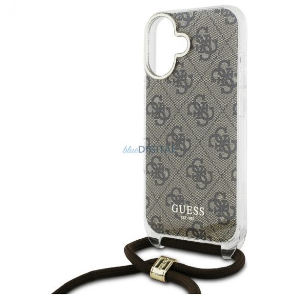 Guess GUHCP16SHC4SEW Crossbody Cord 4G Print hardcase iPhone 16 - maro