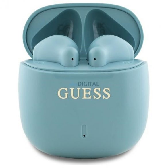 Guess GUTWSJ14ESGQ Imprimate Classic Logo TWS Bluetooth căști fără fir - albastru turcoaz