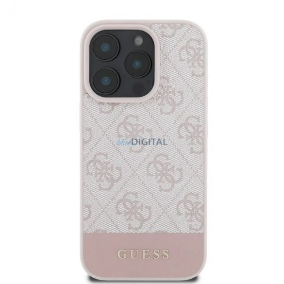 Guess GUHCP16LG4GLPI iPhone 16 Pro rożowy/roz HC 4G PU Bandă inferioară