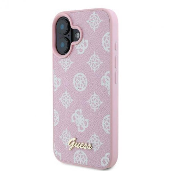 Guess GUHMP16SPGPYSP iPhone 16 rożowy/roz HC MagSafe PU Bujor Script