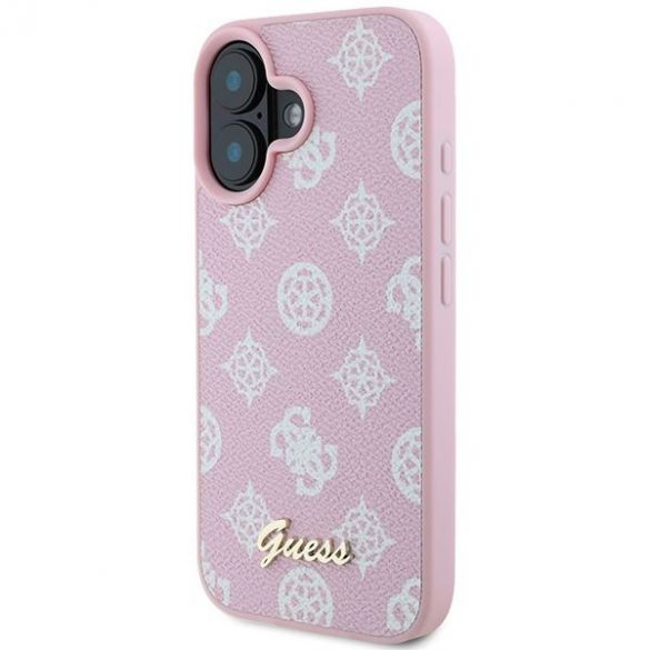 Guess GUHMP16MPMPGPYSP Peony Script Logo MagSafe husă tare pentru iPhone 16 Plus - roz