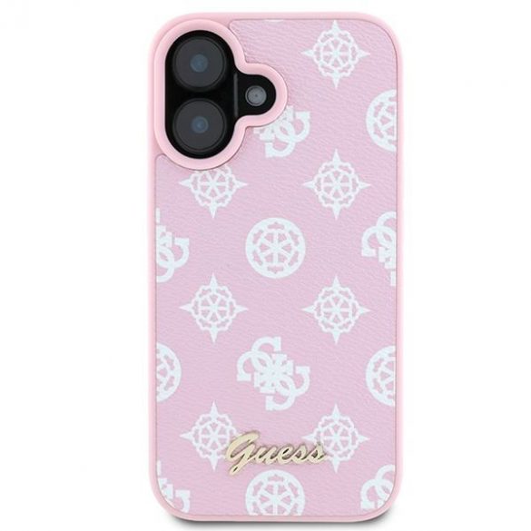 Guess GUHMP16MPMPGPYSP Peony Script Logo MagSafe husă tare pentru iPhone 16 Plus - roz