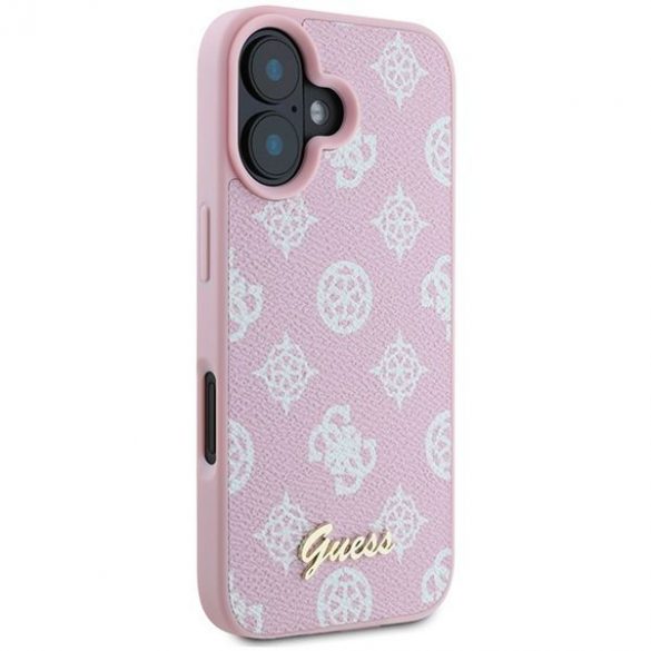 Guess GUHMP16MPMPGPYSP Peony Script Logo MagSafe husă tare pentru iPhone 16 Plus - roz