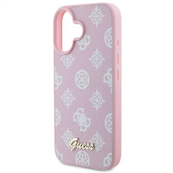 Guess GUHMP16MPMPGPYSP Peony Script Logo MagSafe husă tare pentru iPhone 16 Plus - roz