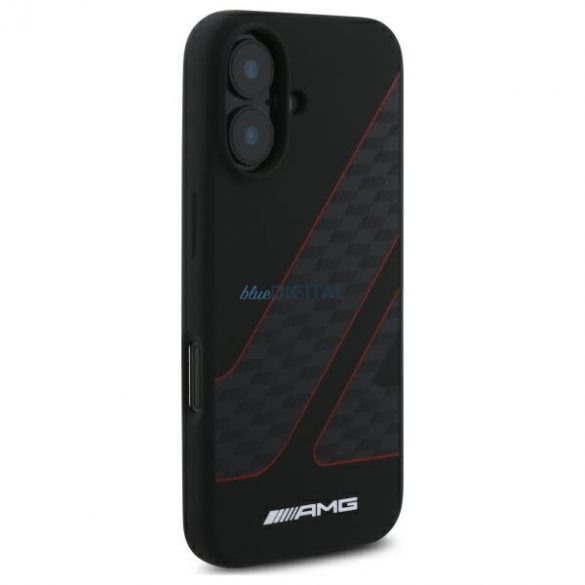 AMG AMHMP16S2SCFR Model Checkered Flag Carcasă tare compatibilă MagSafe pentru iPhone 16 - negru